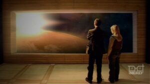 Cena de Doctor Who retratando o fim do mundo