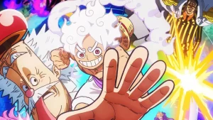 Luffy em forma Gear 5th com movimentos inspirados na capoeira