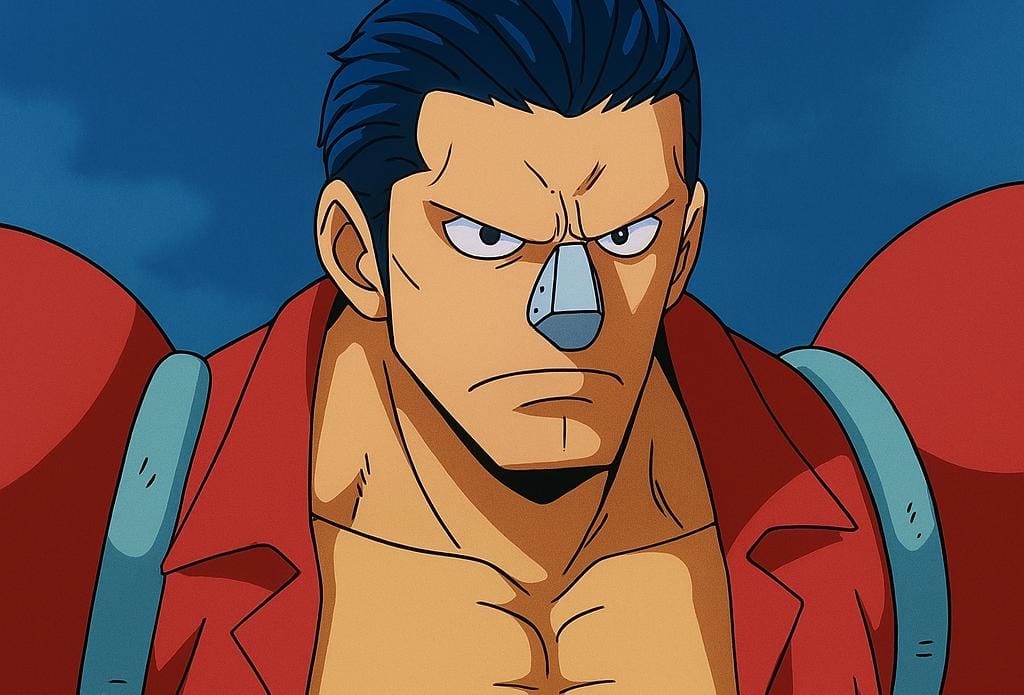 Personagem de anime interagindo com uma interface de inteligência artificial futurista