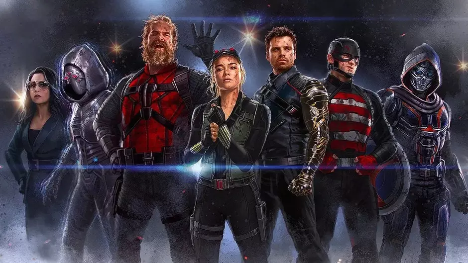 Personagens da Marvel em cenas de ação, preparando-se para a chegada de Thunderbolts