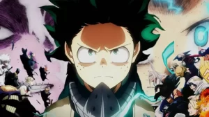 Cena do anime My Hero Academia mostrando a morte de um personagem importante