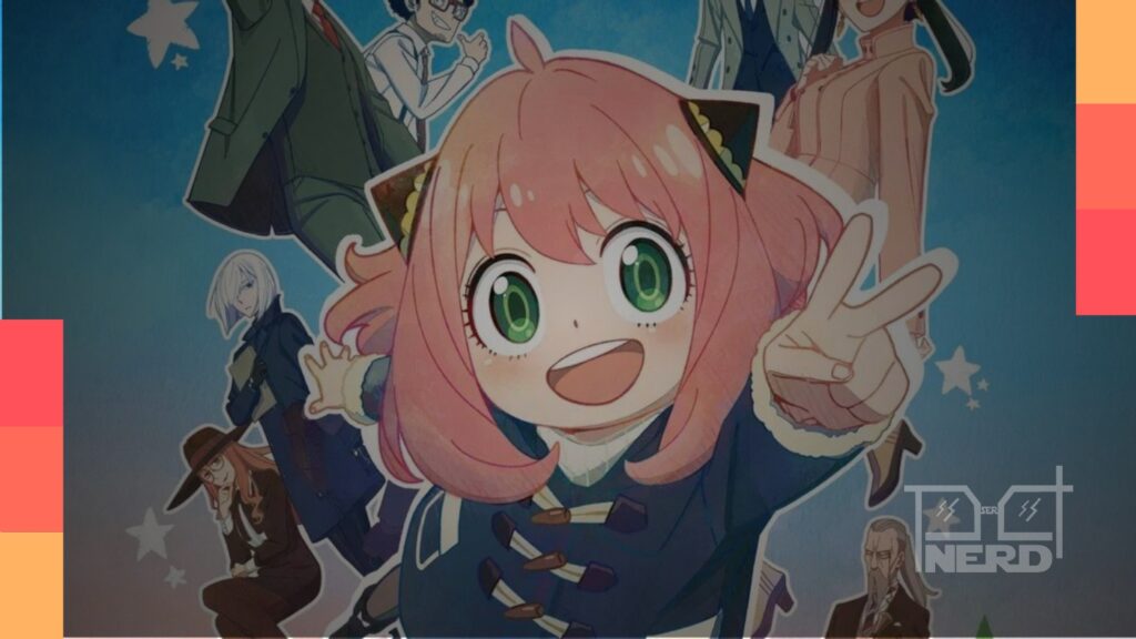 Nova arte de Spy x Family com Anya Forger vestida para o verão, rodeada por símbolos de espionagem e cores vibrantes