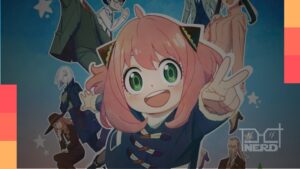 Nova arte de Spy x Family com Anya Forger vestida para o verão, rodeada por símbolos de espionagem e cores vibrantes