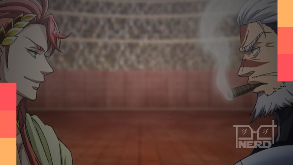 Captura do trailer da terceira temporada de Record of Ragnarok mostrando combate épico