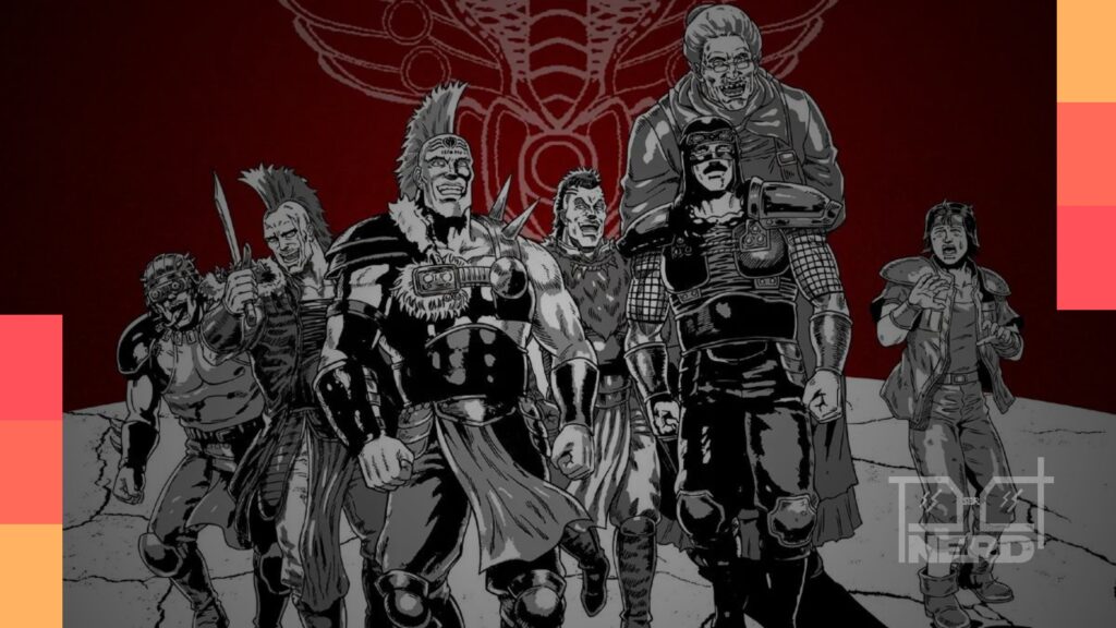 Pôster do novo anime de Hokuto no Ken, Elegy of Ken-Oh's Army Grunts