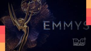 Cerimônia do Emmy Awards 2025 com artistas e troféus