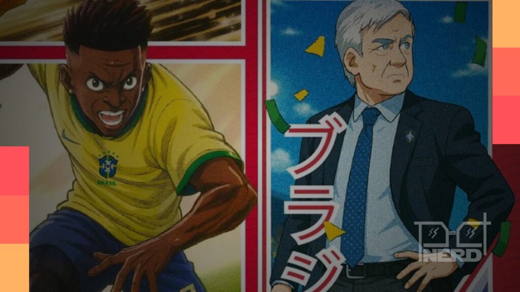 Ancelotti e jogadores do Brasil transformados em personagens de anime