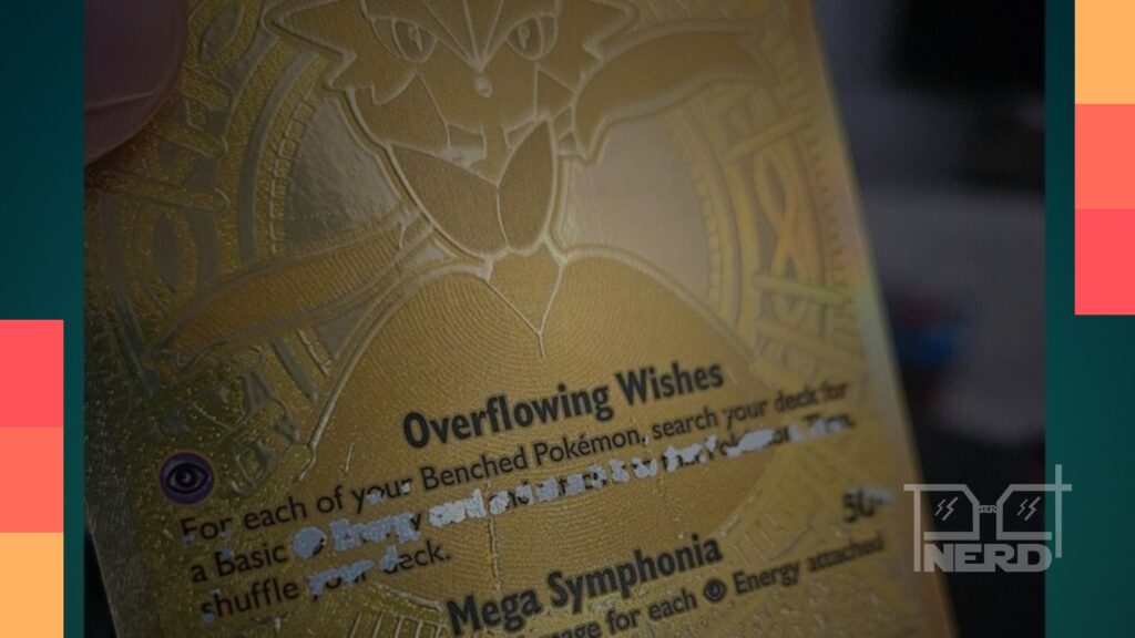 Imagem de uma carta Mega Gardevoir Ex que chegou danificada após a compra.