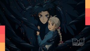 Cartaz com cenas de O Castelo Animado, Princesa Mononoke e O Menino e a Garça