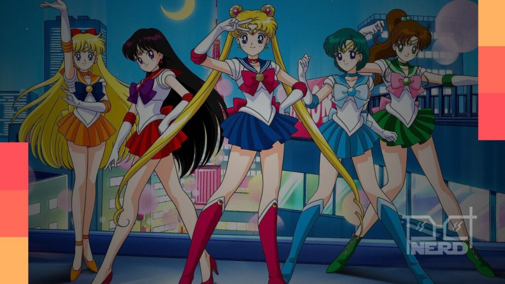 Montagem com personagens icônicos de animes shoujo como Sailor Moon, Sakura Card Captors e Fruits Basket