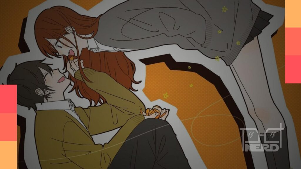 Ilustração de romance acolhedor em anime, com clima gentil e apoio mútuo para dias difíceis