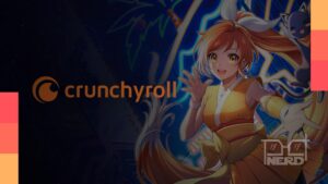 Ilustração promocional de BLACK TORCH com um ninja e elementos sobrenaturais de yokai para estreia exclusiva na Crunchyroll em julho de 2026