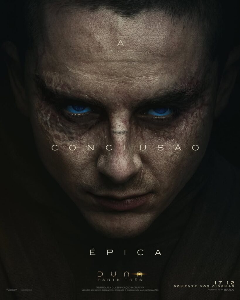 Cartaz de divulgação do filme Duna 3 com o personagem Paul Atreides na capa