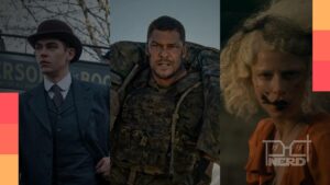 Montagem com cartazes das séries e filmes em alta no streaming, incluindo Bridgerton e Pânico 7alt