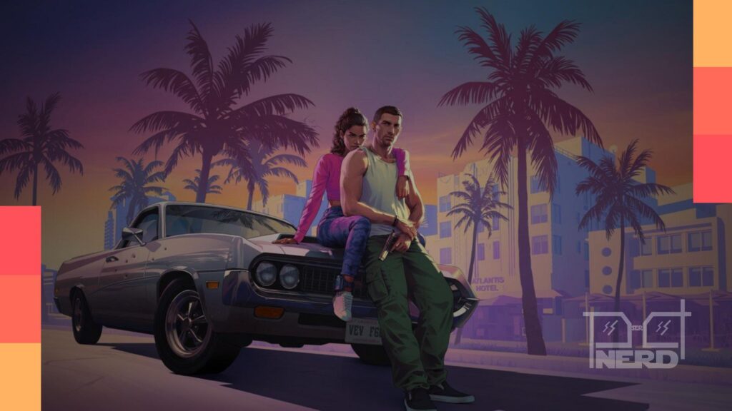 Ilustração com seis logos de jogos da franquia GTA em ordem do pior ao melhor