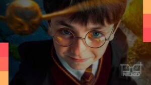 Comparação entre elenco de Harry Potter da série da HBO e dos filmes, com destaque para Harry, Ron, Hermione, Draco, Snape e Dumbledore.alt