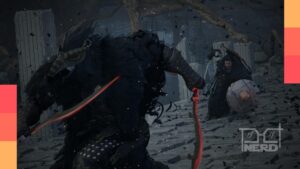 Ilustração de um personagem em Crimson Desert com elementos de IA ao fundo e destaque para a frase “Estará em todos os videogames”.