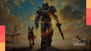 Ilustração de desenvolvedor com planilha e emblemas dos EUA e Canadá ao fundo, representando jogos mais caros