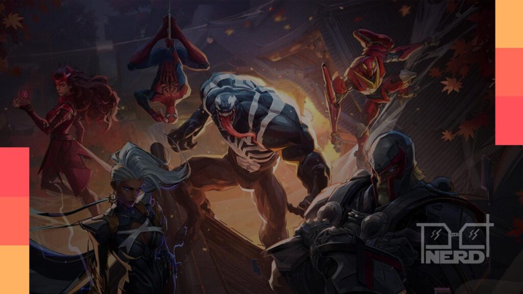 Ilustração de Marvel Rivals com heróis e destaque para a frase “não é o momento certo” sobre personagens originais