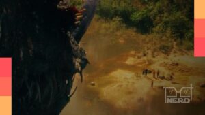 Cena do Titã X em Monarch: Legado de Monstros enfrentando Godzilla e King Kongalt