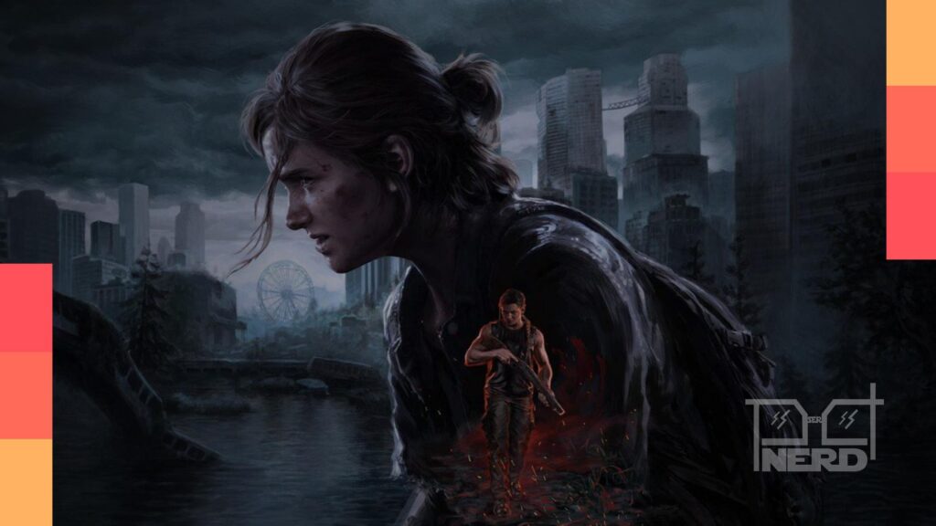 Neil Druckmann ao lado de uma foto enigmática sugerindo The Last of Us Part 3