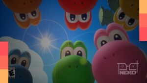 Ilustração do debate aumento ou desconto com jogos físicos e digitais da Nintendo e valor em destaque