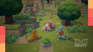 Porta secreta nas Shimmering Skylands de Pokémon Pokopia com itens desbloqueáveis