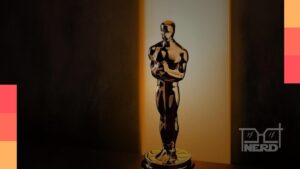 Palco do Oscar 2026 no Dolby Theatre em Los Angeles com iluminação douradaalt