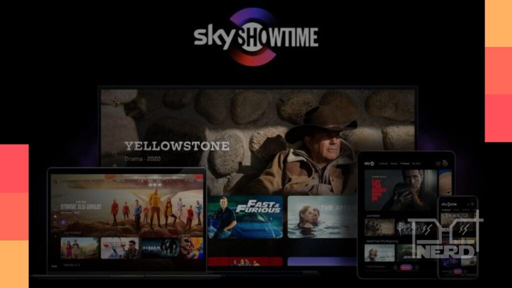 Tela de streaming com destaque para lançamentos da SkyShowtime em abrilalt
