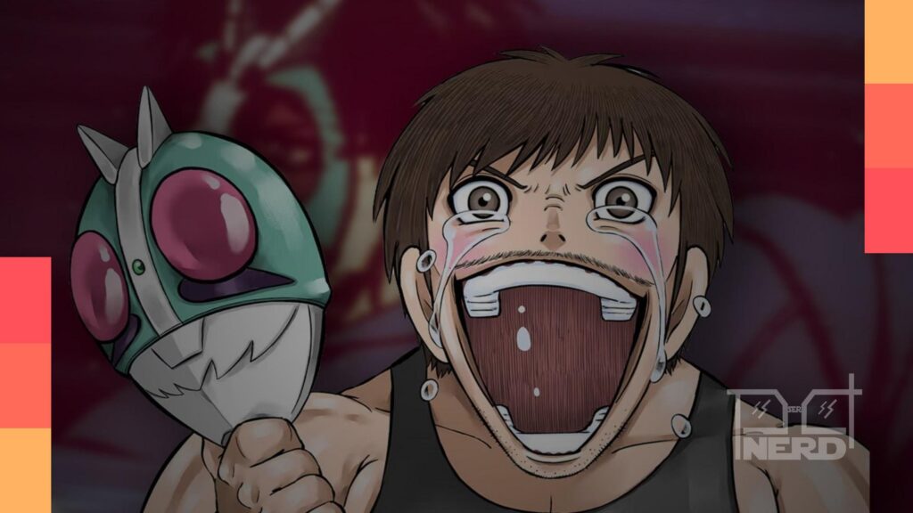 Ilustração especial de Tojima Wants to Be a Kamen Rider feita pelo autor, celebrando o fim do animê