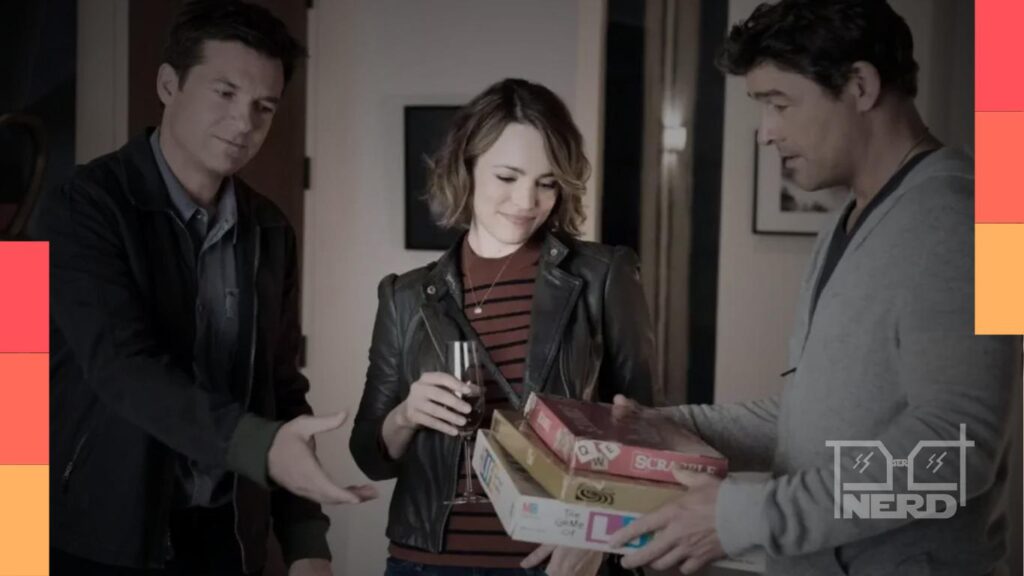 Cena de comédia com Jason Bateman e Rachel McAdams em A Noite do Jogo, no Supercine da TV Globo