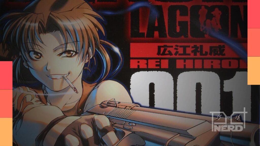 Imagem promocional de Black Lagoon com a cidade fictícia Roanapur e a temática de crime e mercenários