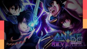Ilustração do jogo Anime Reversal no Roblox com destaque para recompensas e códigos ativos em abril de 2026