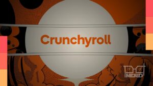 Ilustração da Crunchyroll com elementos de streaming e um toque irónico de pirataria e legalização