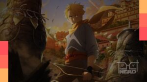 Imagem de Daemons of the Shadow Realm com destaque para Yuru e Asa e o logo da Crunchyroll