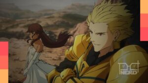 Cena representativa de Fate/strange Fake com mensagem de continuação do anime