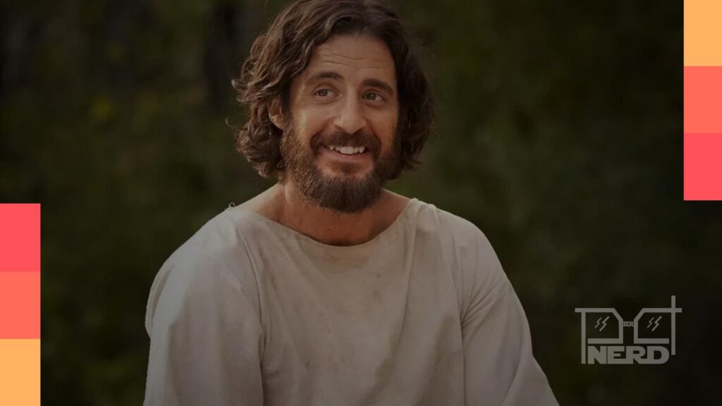 Imagem temática com referências à Semana Santa e personagens de filmes e séries sobre Jesus.alt