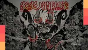 Ilustração de Fire Force com Shinra e chamas, sinalizando o episódio especial do final da série