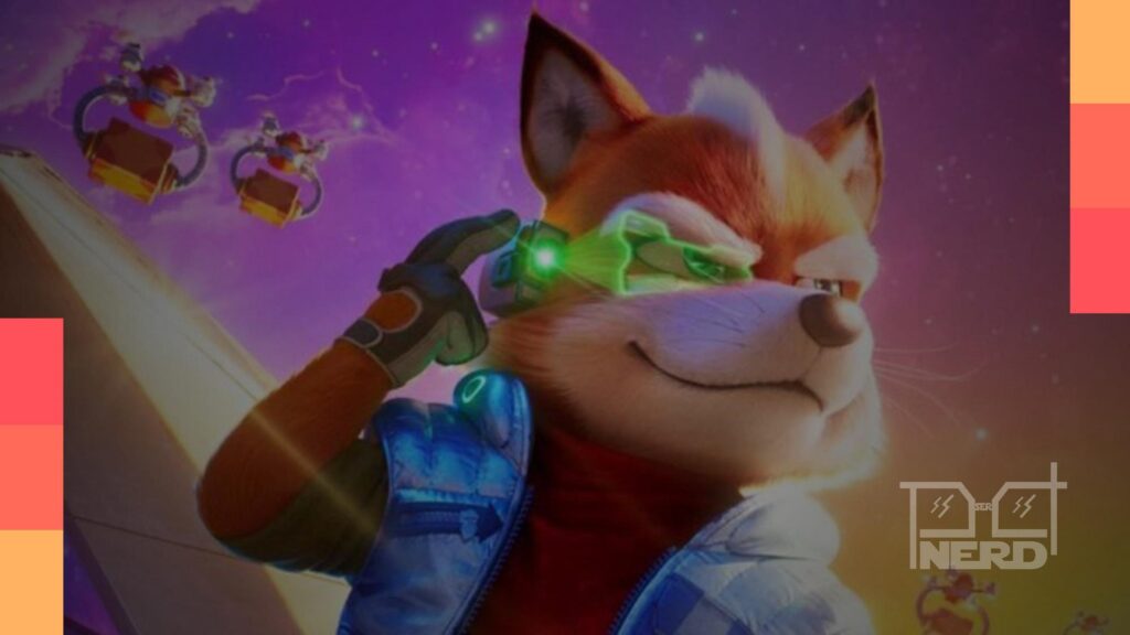 Glen Powell dublando Fox McCloud em Super Mario Galaxy: O Filme, estrelado pela Illumination