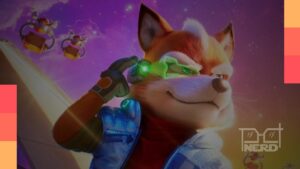 Glen Powell dublando Fox McCloud em Super Mario Galaxy: O Filme, estrelado pela Illumination