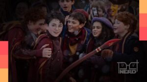 Capa com o trio de Harry Potter em Hogwarts, com clima de bastidores da série da HBOalt