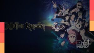 Ilustração de Jujutsu Kaisen com tema de chegada ao Disney+ no Brasil