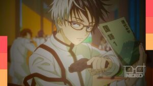 Ogami de Kill Blue no ambiente escolar, com clima de ação e humor