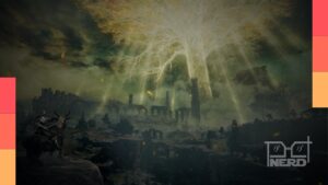 Ilustração de Miquella plantando uma muda da Haligtree em Elden Ring