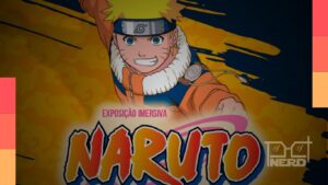 Fãs observam a Naruto Experience, exposição imersiva inspirada em Naruto, com cenários e personagens em tamanho real.