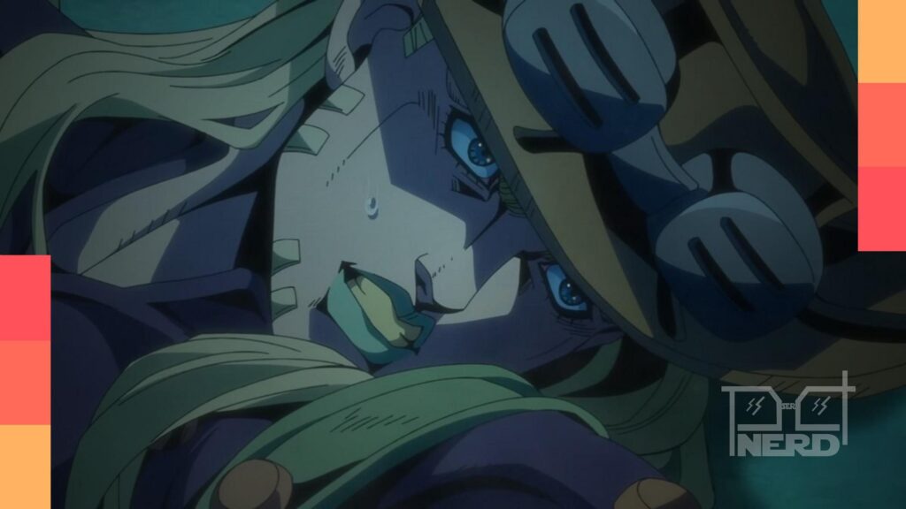 Imagem promocional de JoJo’s Bizarre Adventure: Steel Ball Run com Gyro Zeppeli em destaque, ilustrando o retorno na Netflix