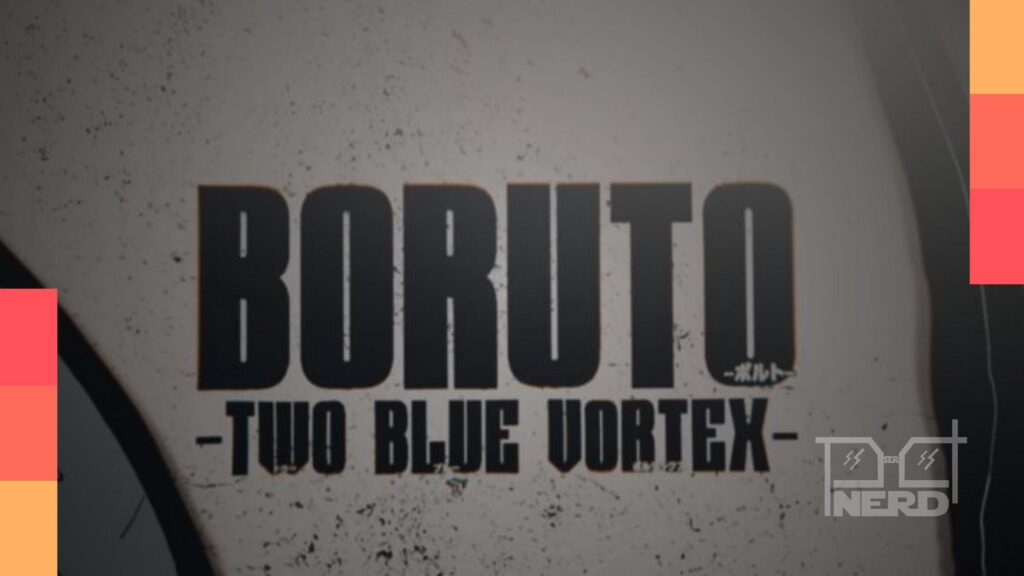 Boruto Uzumaki em estilo anime com destaque para trilha sonora e alerta de retorno do anime