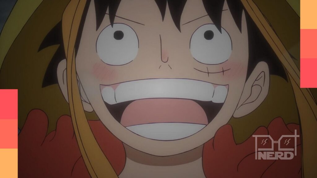 Ilustração do anime One Piece com clima do arco Elbaph e referência ao episódio 1156 na Netflix