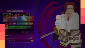 Personagem no Roblox com cabelo vermelho (Red Hair) em Anime Overload, representando invocação e evolução.