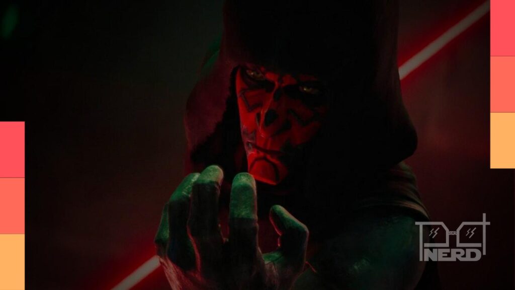 Maul em destaque ao fundo, com referência ao possível sobrenome Opress e Talzin em estilo de fanart